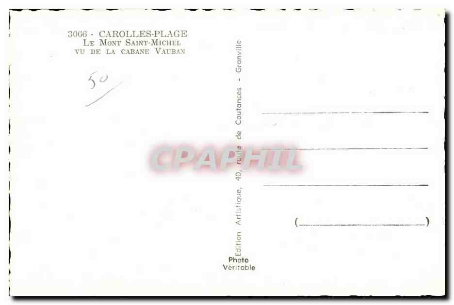 Le Mont Saint-Michel — vu de la cabane Vauban — Édition Artistic, Granville — Reverso