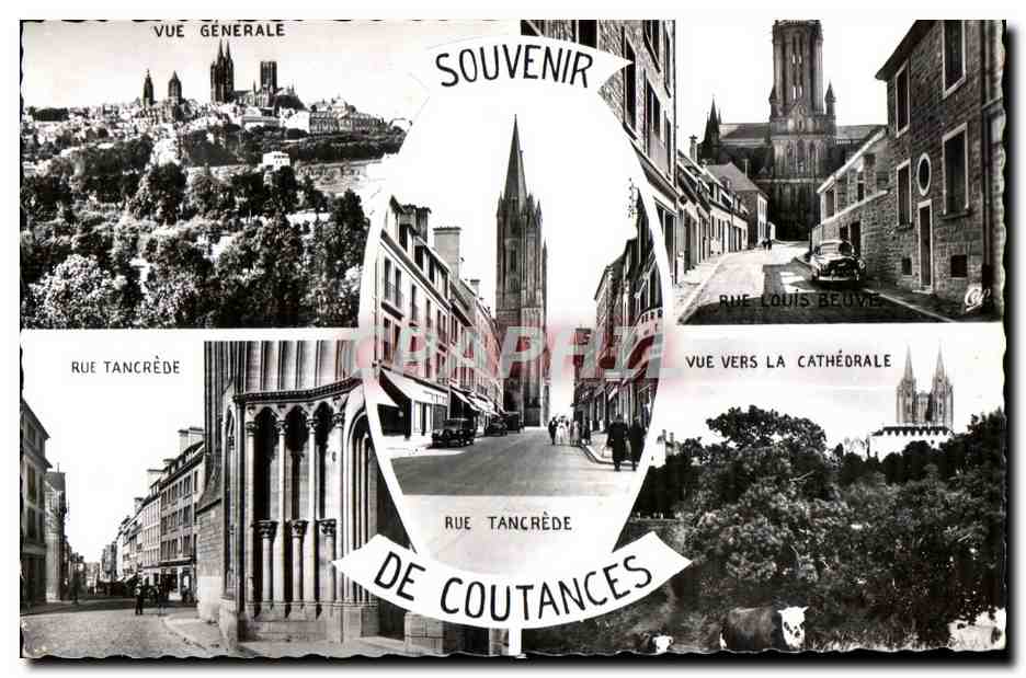 Coutances — Allgemeiner Blick und Hauptstraßen — Cie des Arts Photomécaniques, Paris