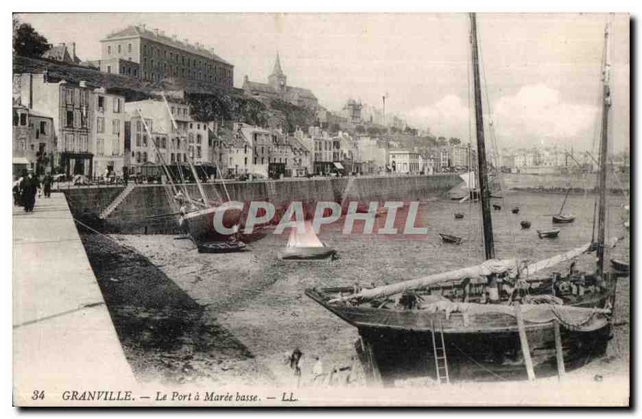 Granville — Le Port à Marée basse — LL. n° 34