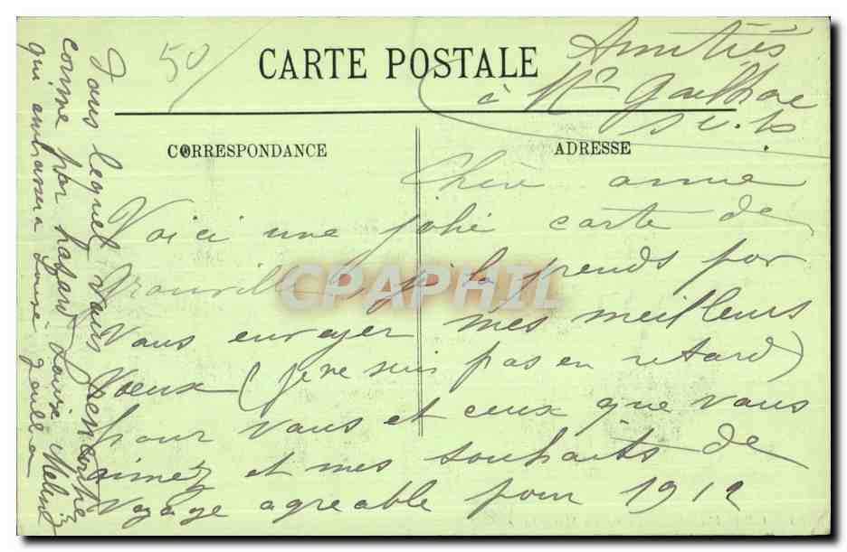 Granville — Le Port à Marée basse — LL. n° 34 — Verso