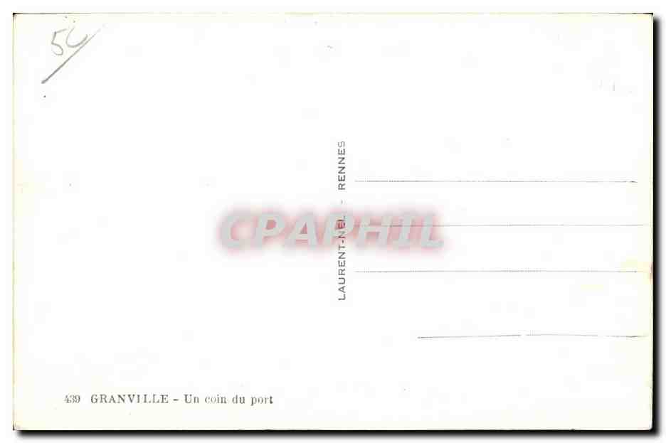 Granville — Un rincón del puerto — Laurent-Nel, Rennes, n° 439 — Reverso