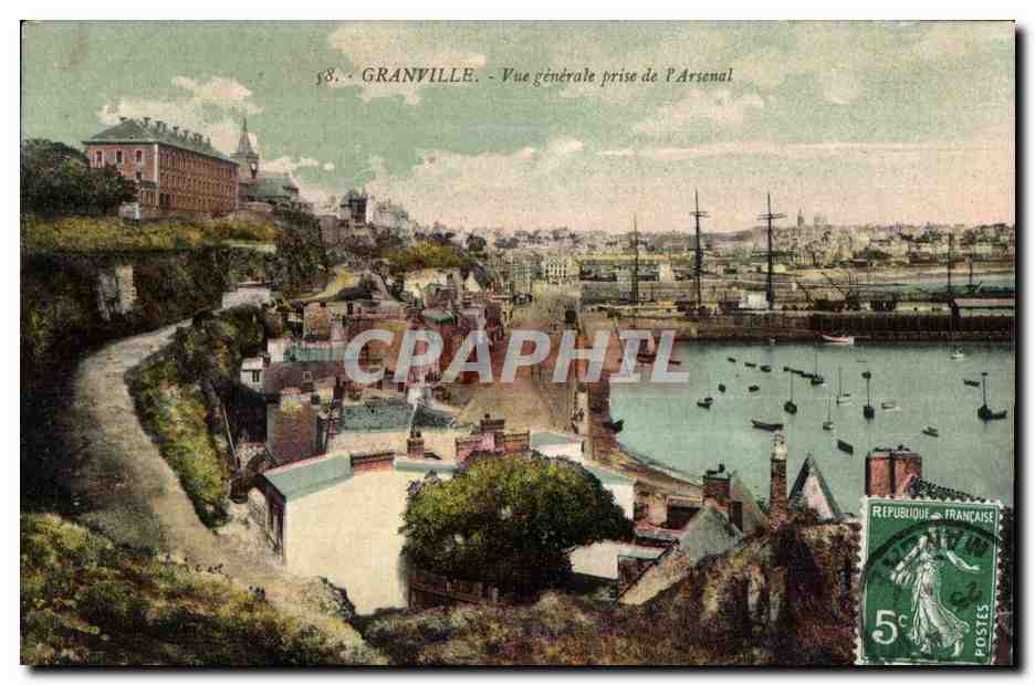 Granville - Vue générale prise de l'Arsenal — éditeur non visible, n° de série 58