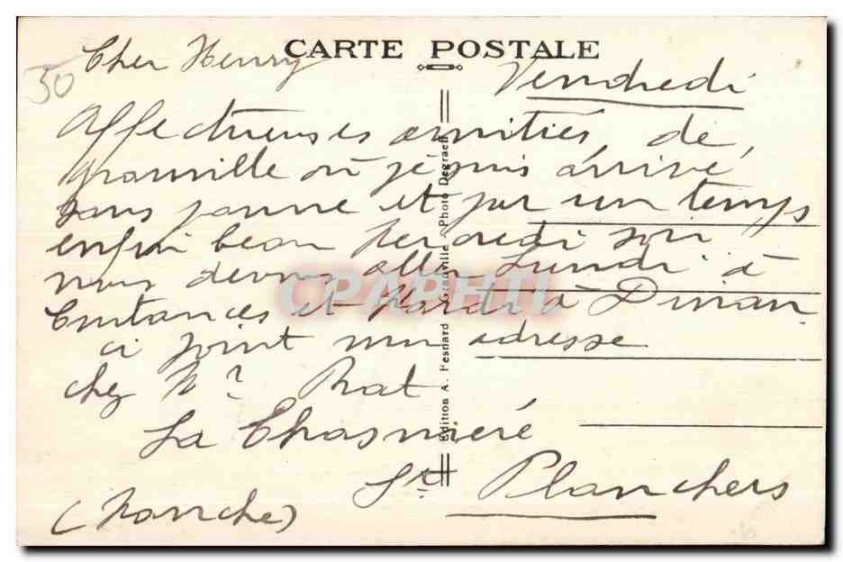Granville — La Muraille du Nord — Édition A. Fesnard — Verso