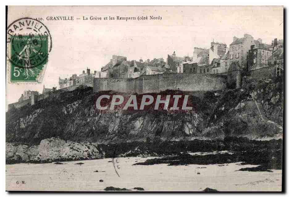Granville — Die Strandpromenade und die Mauern (Nordseite) — G.M.