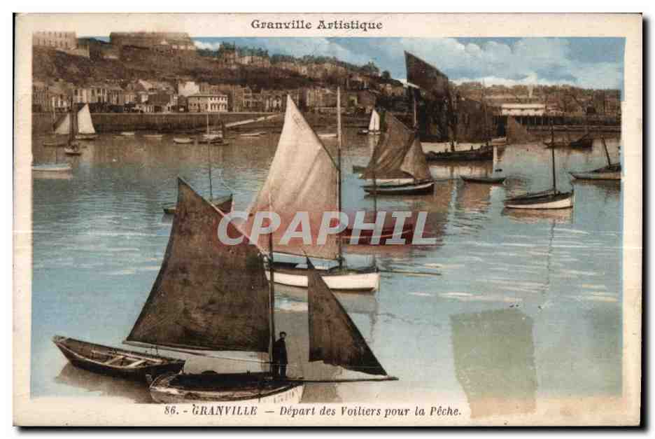 Granville — Departure of Sailing Ships for Fishing — Edition E. Lecottay, Granville, No. 86