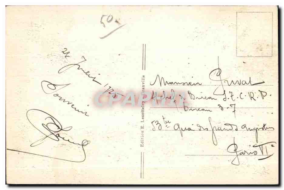 Granville — Departure of Sailing Ships for Fishing — Edition E. Lecottay, Granville, No. 86 — Back