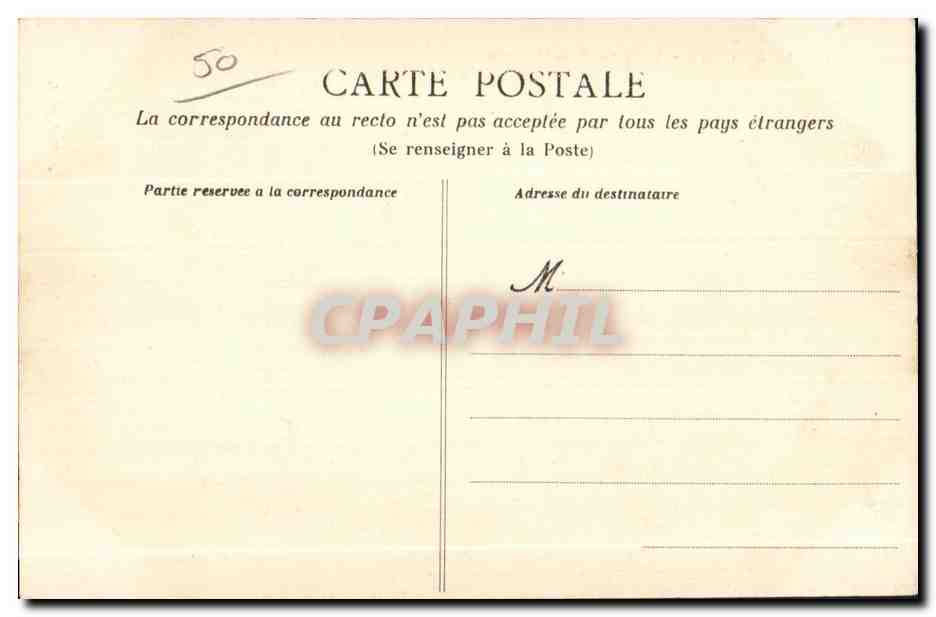 CPA Granville Vue prise de la Huguette — Rückseite