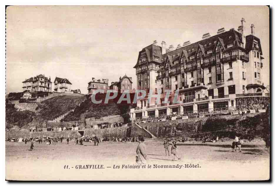 Granville — Les falaises et le Normandy-Hôtel — Édition A. Bezaard, Granville