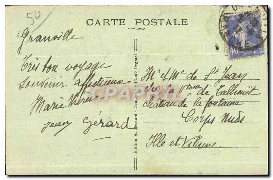 Granville — La Vieille Porte — Édition A. Benard — Rückseite
