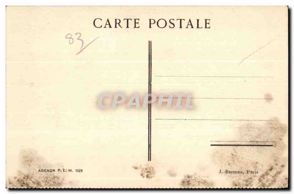 Ile de Port-Cros — Le Château fort (François Ier) et le Petit-Port — Agenda P. L. M. 1929 — Reverso