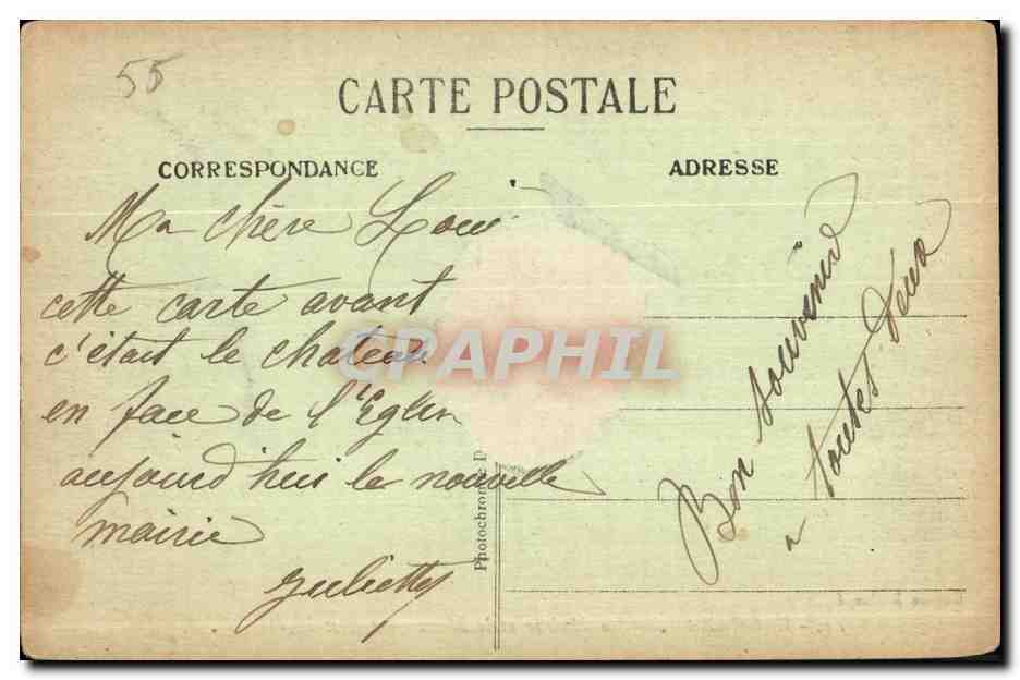 Baccarat — La Mairie et le Monument aux Morts — Edition Desbœuf, n° 11 — Rückseite