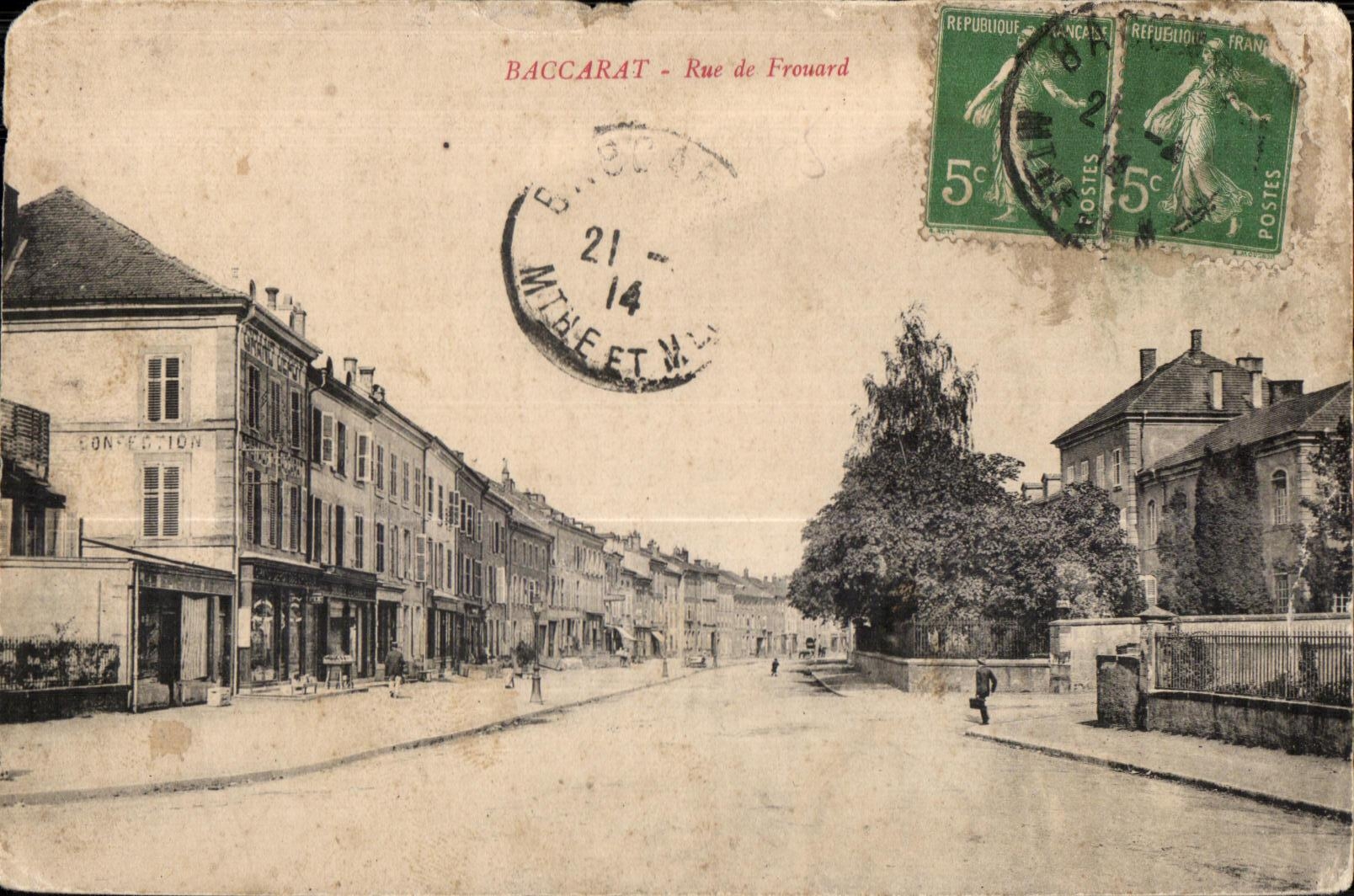 Baccarat - Rue de Frouard — vue de la rue avec commerces — éditeur inconnu