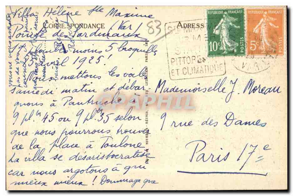 CPA Sainte Maxime Brods de Mer et Pointe des Sardinaux — Back