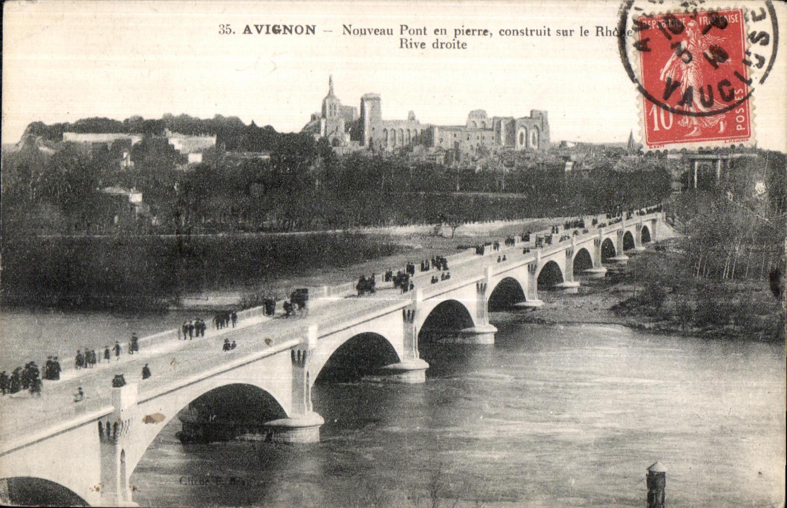 CPA Avignon Nouveau Pont en pierre construit sur le Rive droite