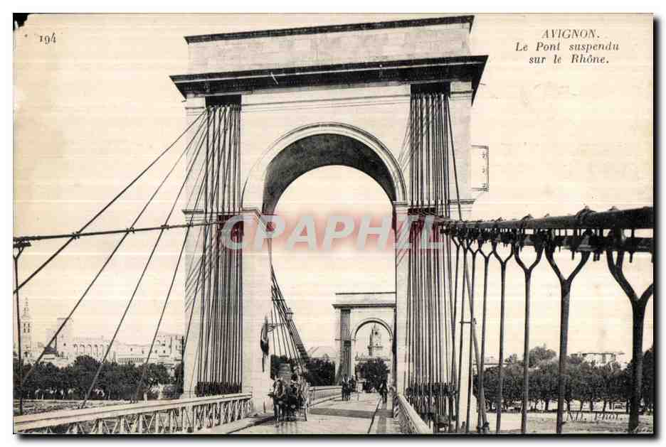 Avignon — Le Pont suspendu sur le Rhône — IMP. PHOT. NEURDEIN ET CIE. — PARIS