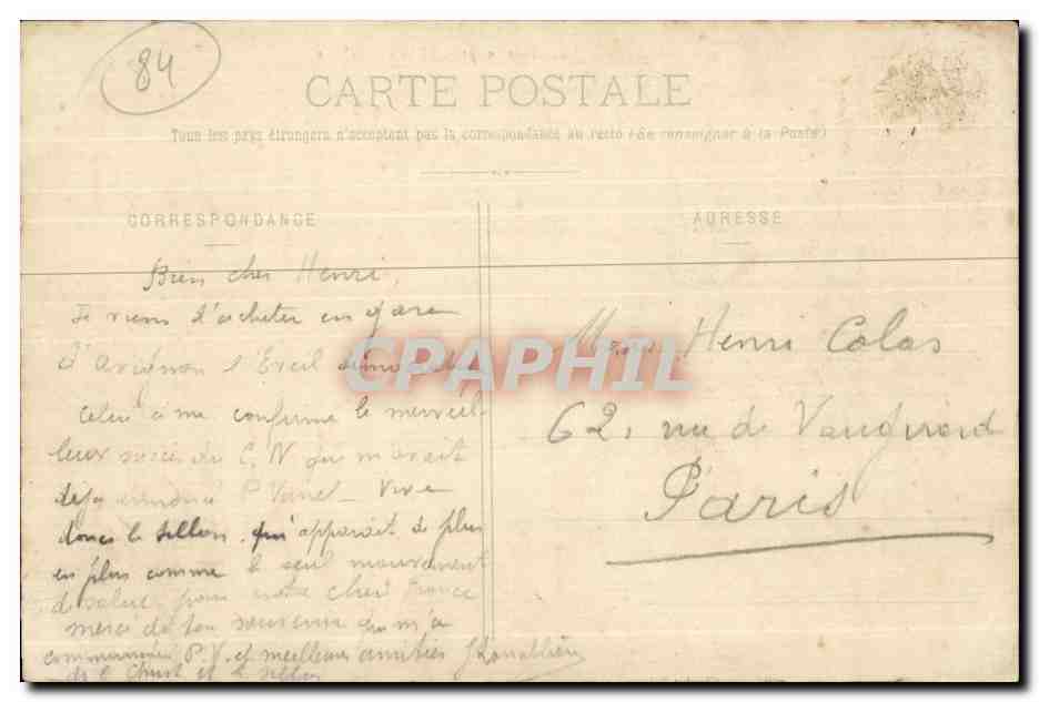 CPA Avignon Vue Generale prise de la Barthelasse — Rückseite