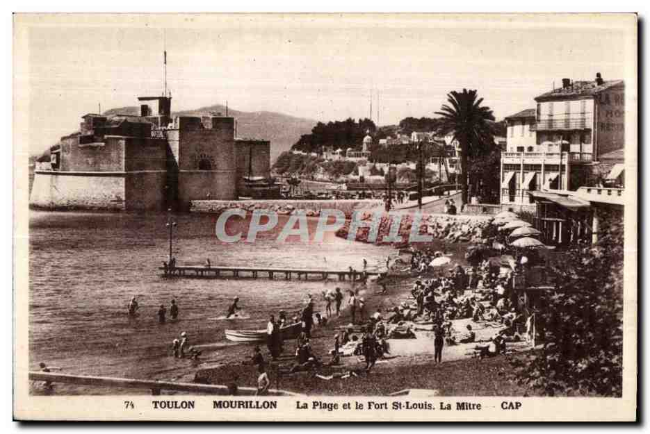 CPA Toulon Mourillon La Plage et le Fort St Louis Mitre