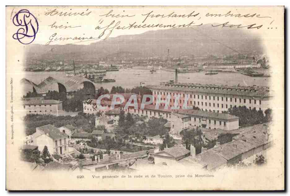 CPA Vue generale de la rade de Toulon prise du monument