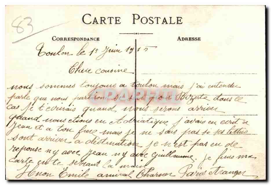CPA Toulon Vue generale de la Ville de la rade l Escadre — Rückseite