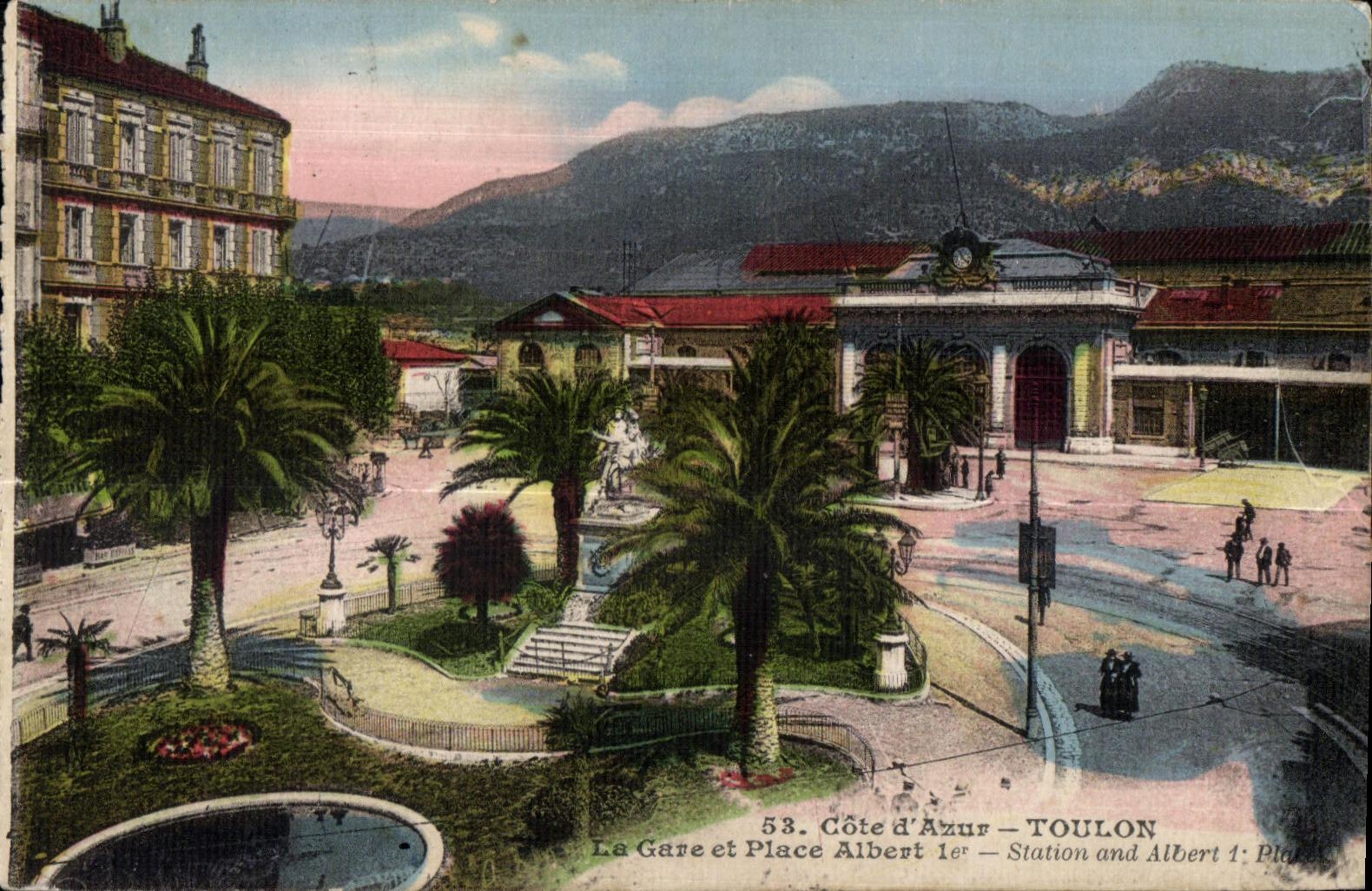 CPA Toulon Cote d Azur Toulon La Gare et Place Albert