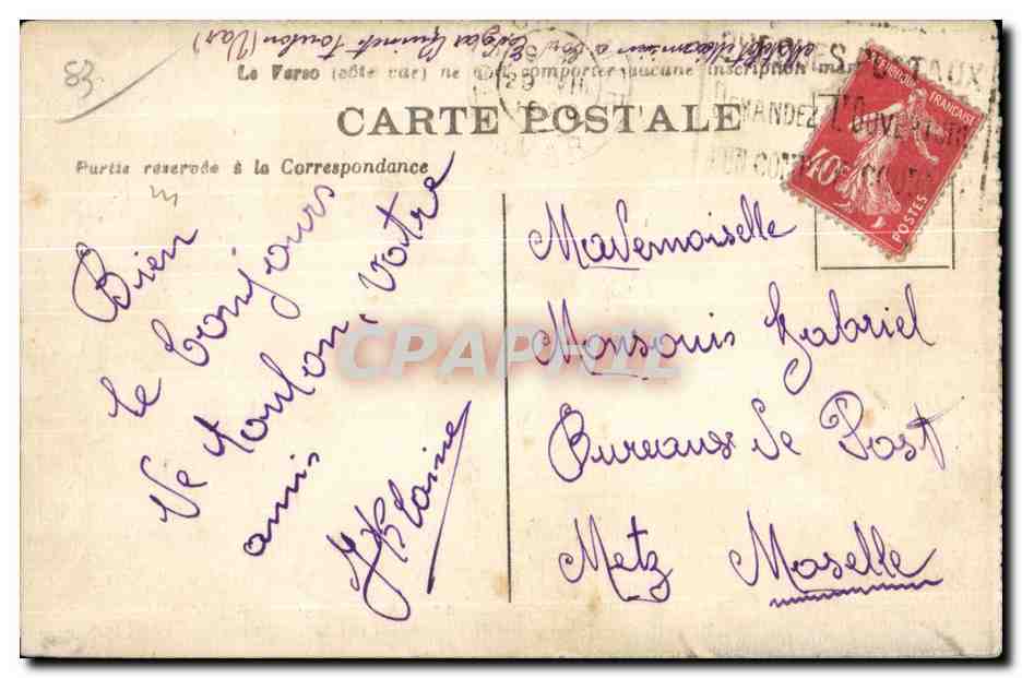 CPA Toulon Cote d Azur Toulon La Gare et Place Albert — Rückseite