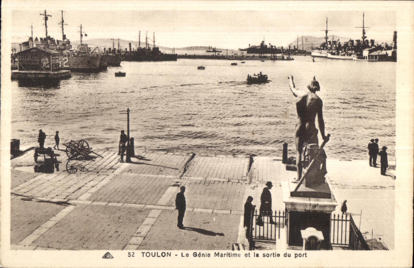 Toulon - Le Génie Maritime et la sortie du port — éditeur H.A. n°52