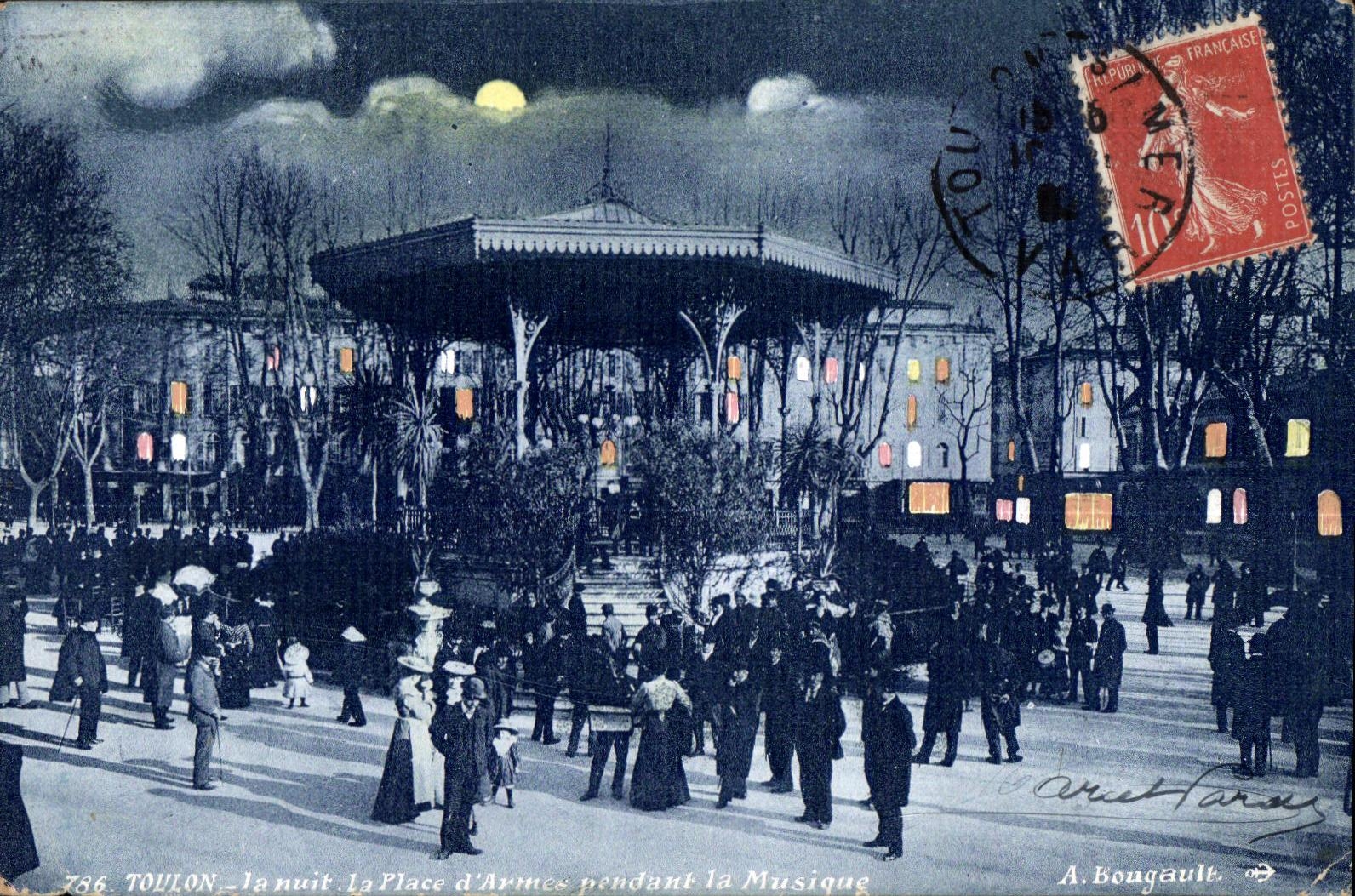 CPA Toulon La nuit La Place d Armes
