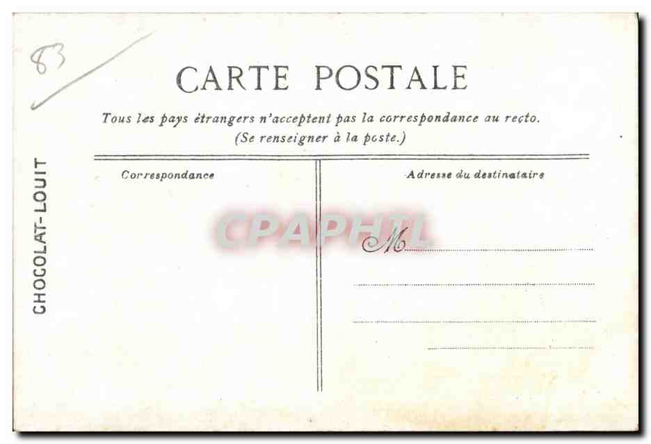 Toulon, le Port et le quai de Cronstadt — Éditée pour le CHOCOLAT-LOUIT, n° 18 — Verso