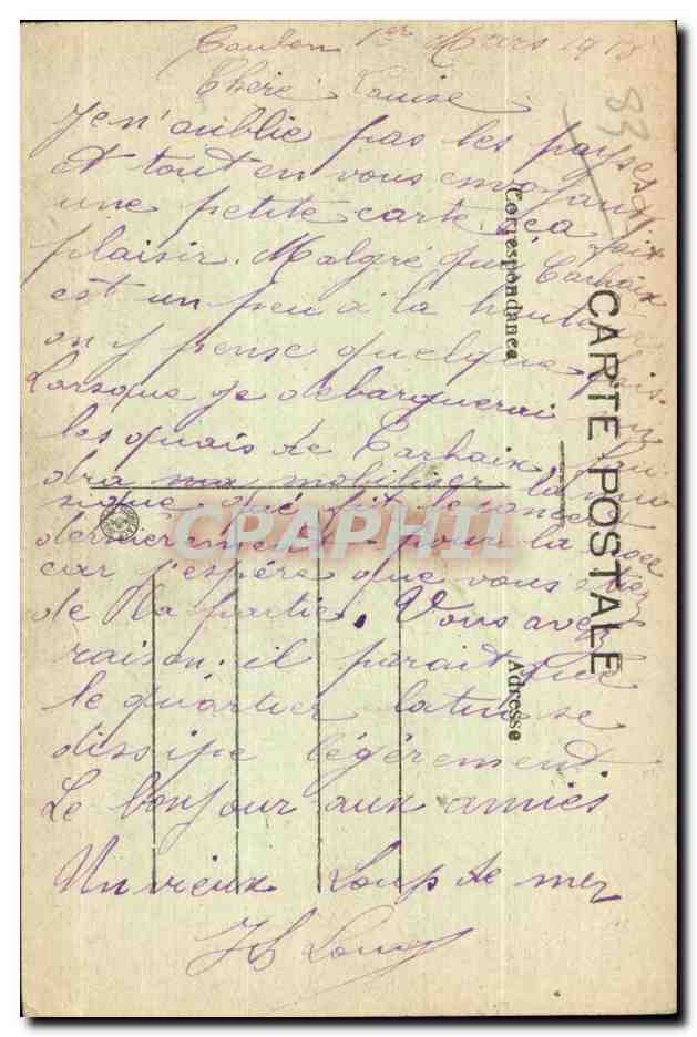 CPA Toulon Boulevard de Strasbourg Place Notre Dame — Verso