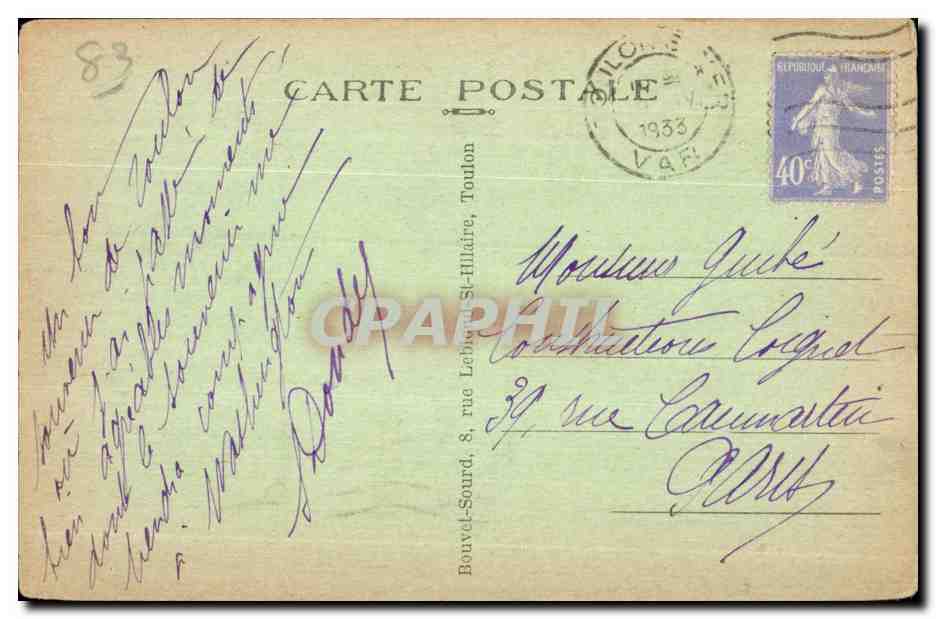 Toulon — Die Place de la Liberté — Ed. B.S. n° 64 — Rückseite