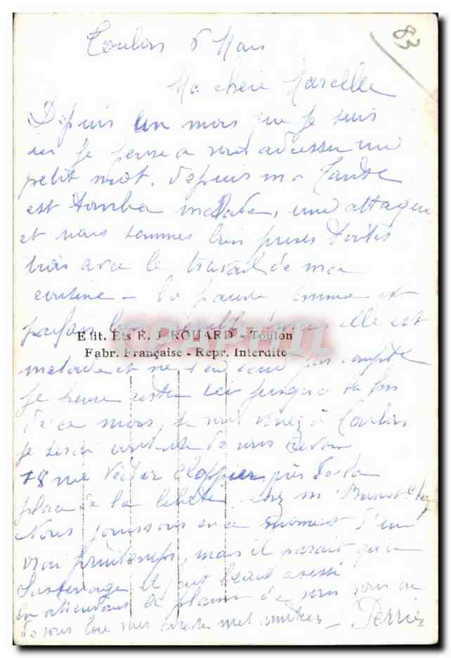 Toulon (Var) — Le Port et le Quai — Édit. E. F. ROUARD — Rückseite