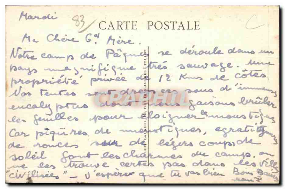 Toulon-sur-Mer — Bord de mer — Partie de pêche à Méjean — Edit. Laugier n°116 — Reverso