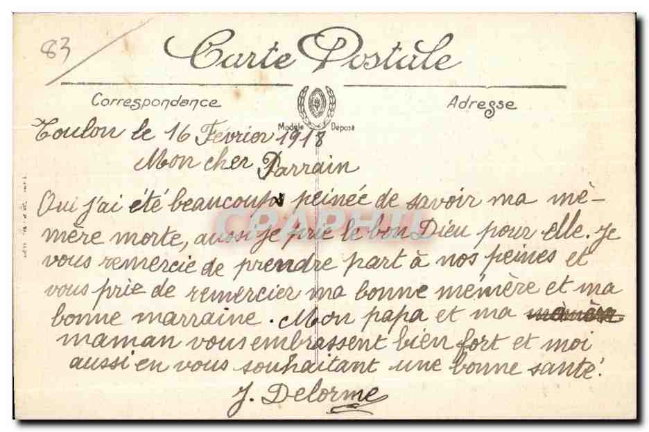 CPA Toulon Vue sur la Rade Bateaux  — Rückseite