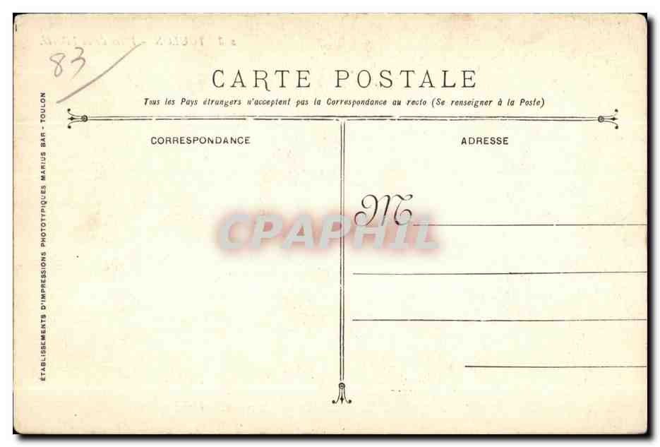 CPA Toulon Place de la Liberte Enfants — Rückseite