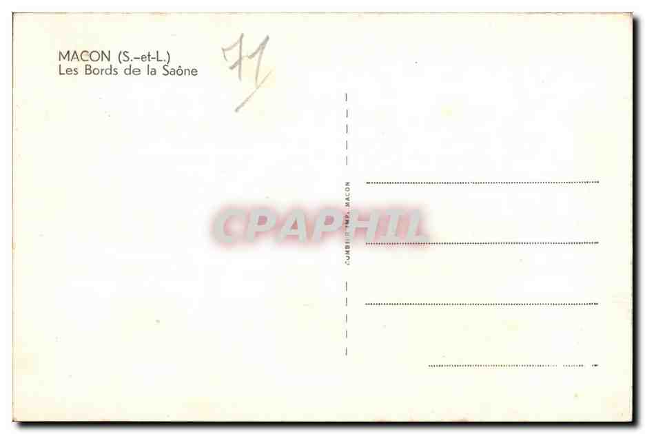 CPA Macon S et L Les Bords de la Saone Moutons  — Rückseite