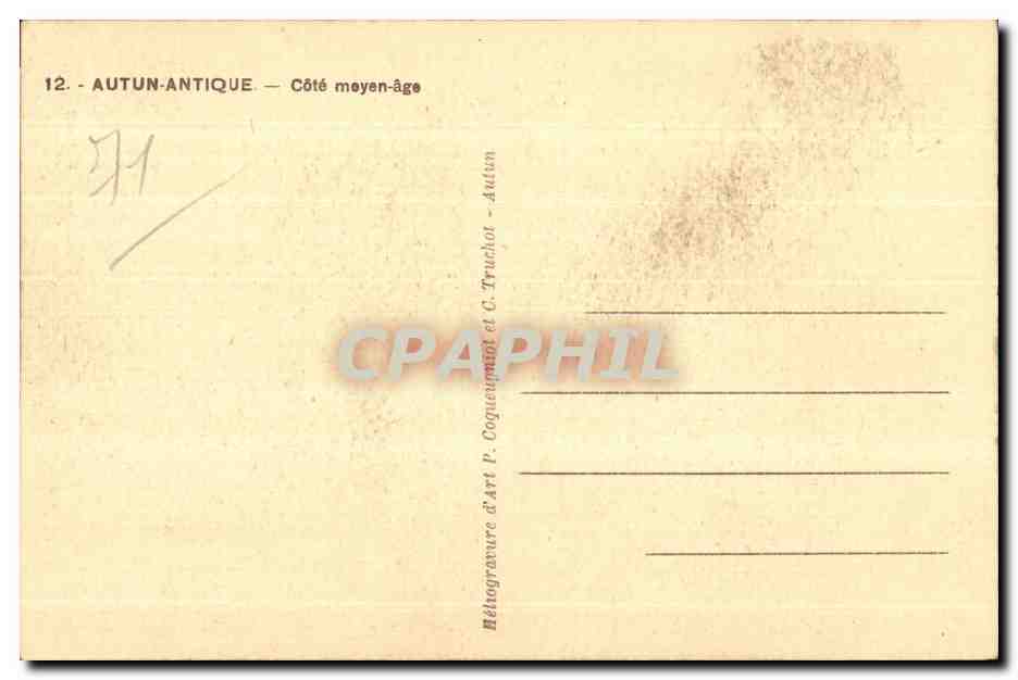 CPA Autun Antique Cote meyen age — Rückseite