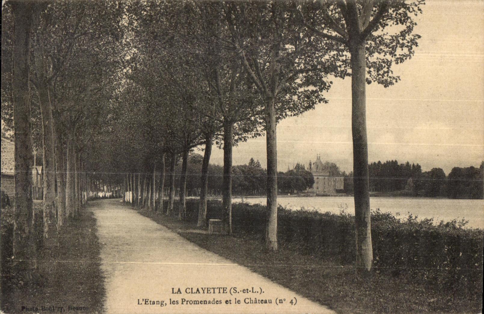 La Clayette (S.-et-L.) — L'Étang, les Promenades et le Château (n° 4) — Photo Bonfry, Reuves