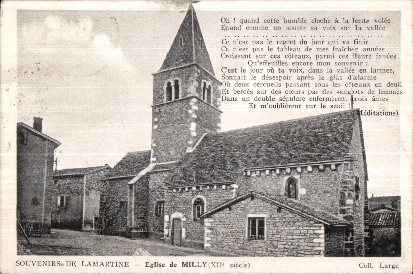 CPA Souvenirs De Lamartine Eglise de Milly