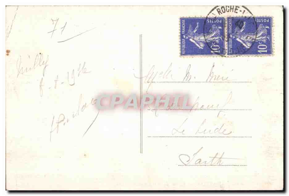 CPA Souvenirs De Lamartine Eglise de Milly — Rückseite