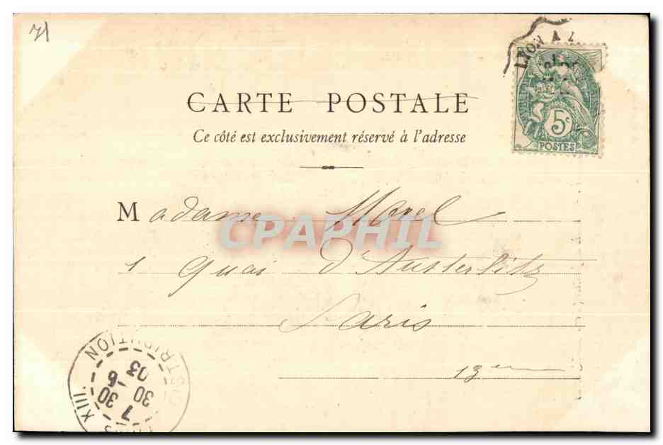 CPA Paray le Monial palais de Justice — Rückseite
