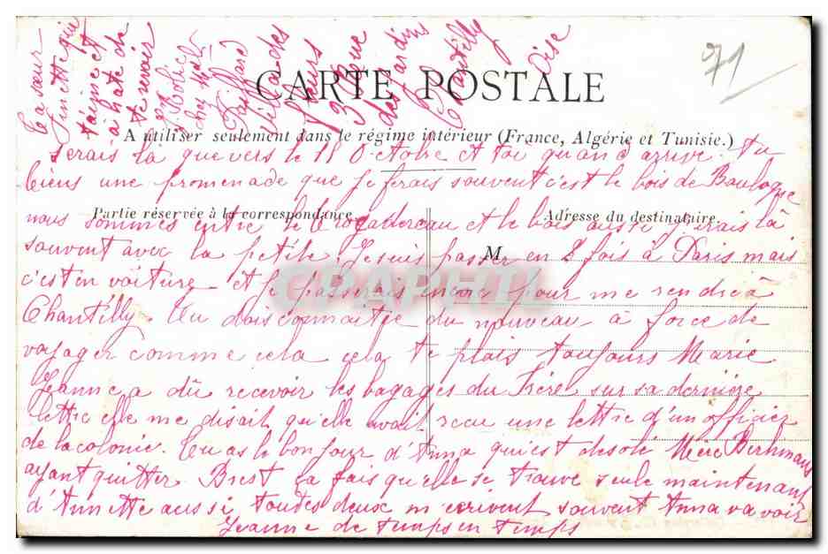 CPA Autun Ecole de cavalerie Militaria — Rückseite