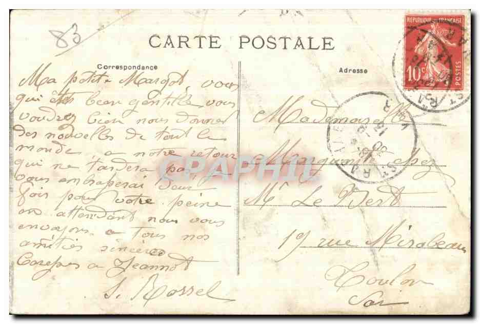 CPA Saint Raphael Oustalet D ou Capelan et la Plage — Verso