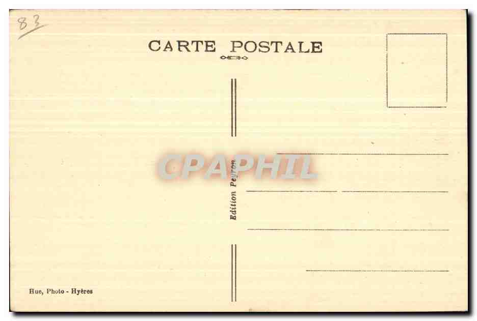 CPA Hyeres Hotels de Costebelle Allee de la Reine Victoria — Rückseite