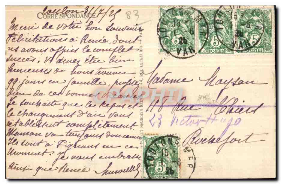 Toulon — Le Quai Cronstadt et Carré du Port — LL, n° 130 — Rückseite