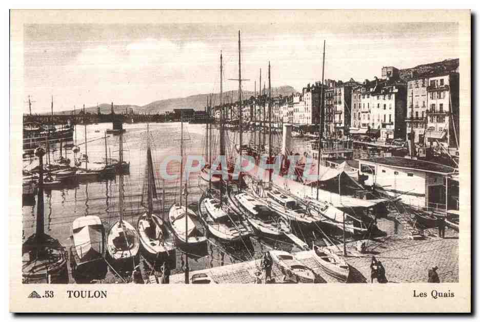 CPA Toulon Les Quais Bateaux 