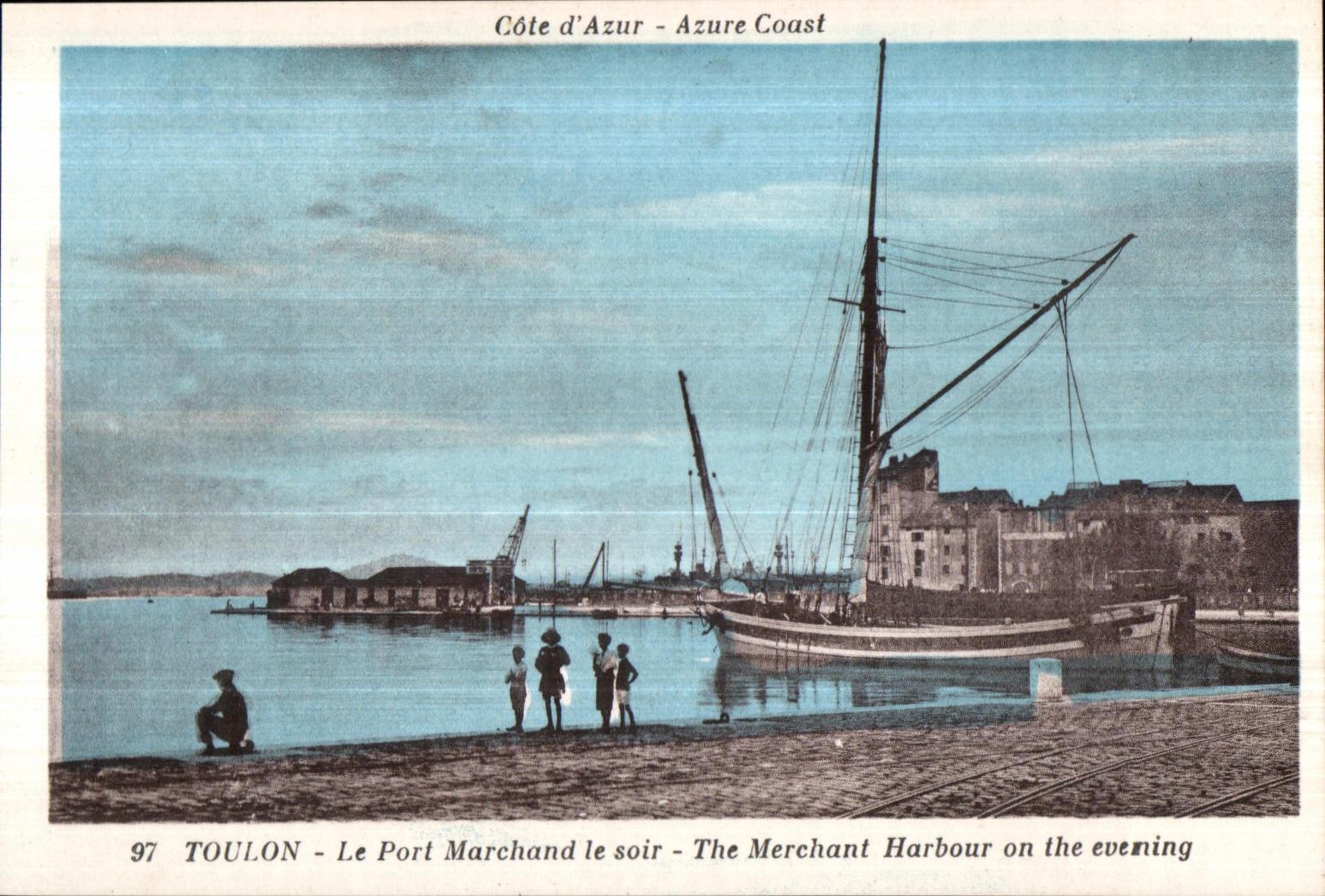 Toulon - Le Port Marchand le soir - The Merchant Harbour on the evening — Imp. Gensoien, Edit. Côte d'Azur, n°97