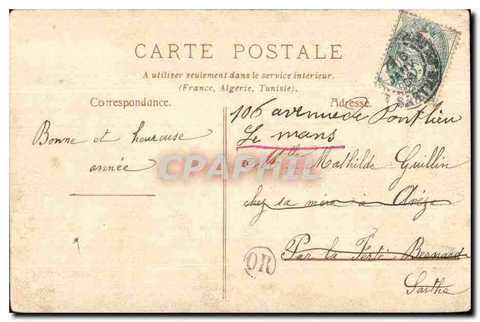 CPA Fantaisie Bateau Marine  — Verso
