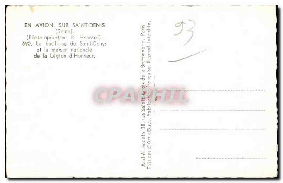 Saint-Denis — Vue aérienne de la basilique et de la maison nationale de la Légion d'Honneur — Guy — Verso