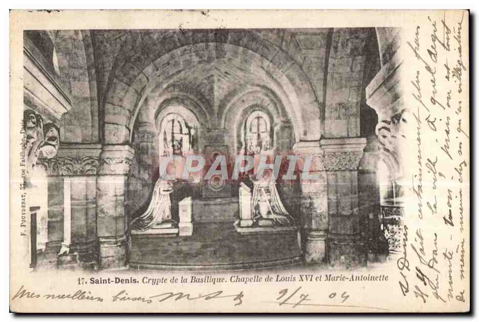 CPA Saint Denis Crypte de la Basilique Chapelle de Louis XVI et Marie Antoinette