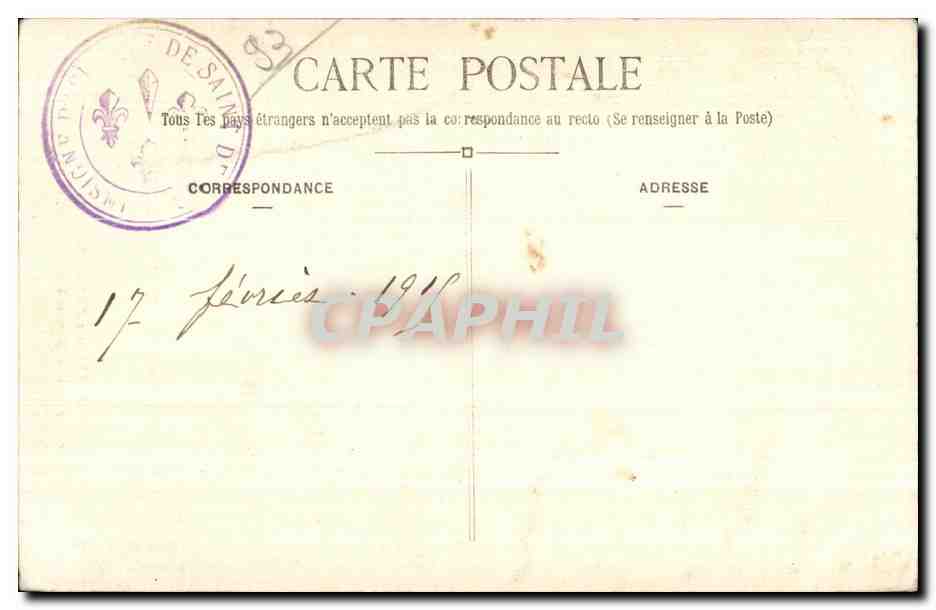 CPA Abbaye de Saint Denis Saint Louis prend I oriflamme a Saint Denis en 1248 — Rückseite